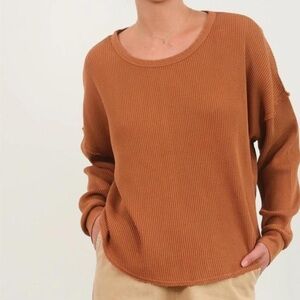 Urbans orange crew neck oversized sweater y2k vintage fall cute long sleeve top